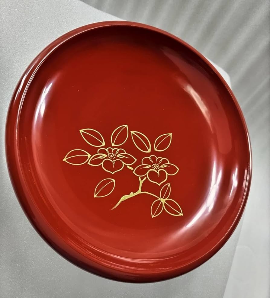 Amazon.co.jp: 餘龜輪島塗椿美しい朱色盛皿盛鉢菓子器菓子鉢料理